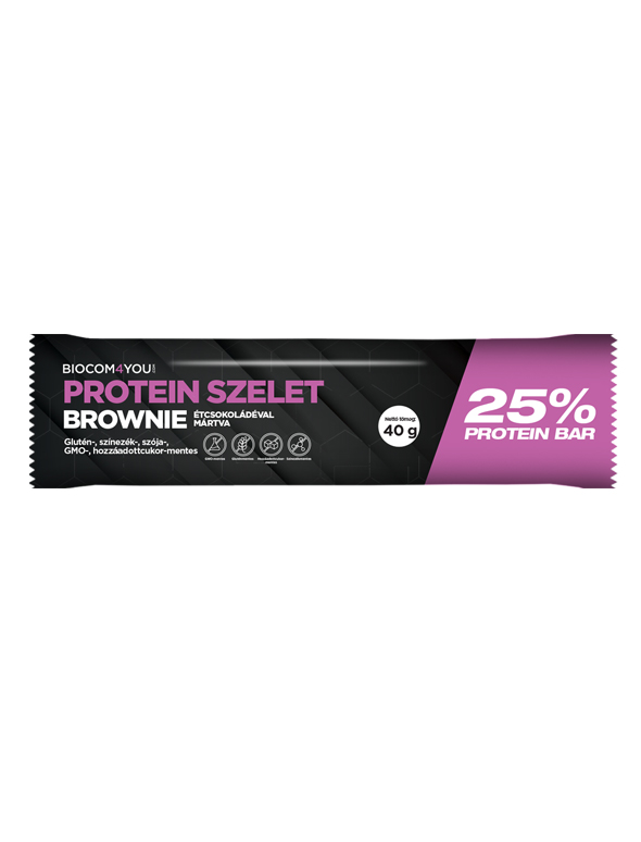 Proteínová tyčinka s príchuťou brownie máčaná v horkej čokoláde